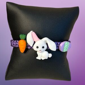 Cute Bunny and Carrot Bracelet; adjustable, Easter candy alternative, prize; kid